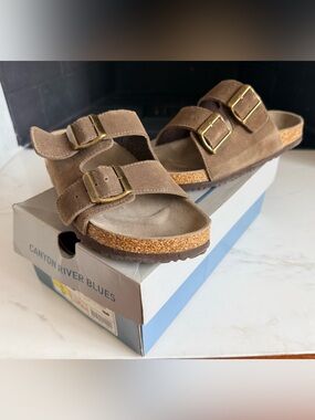 NWT Canyon River Blues Men’s Slippers Double-Strap Buckle cork footbed Sandals 9